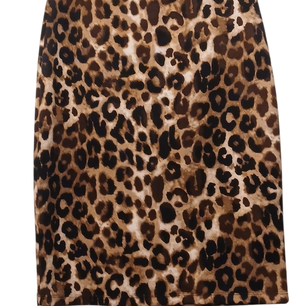 Betsy Johnson -NWOT Leopard Print Skirt, Elastic Waist 30"W, 23" L, 36"H - Picture 2 of 10